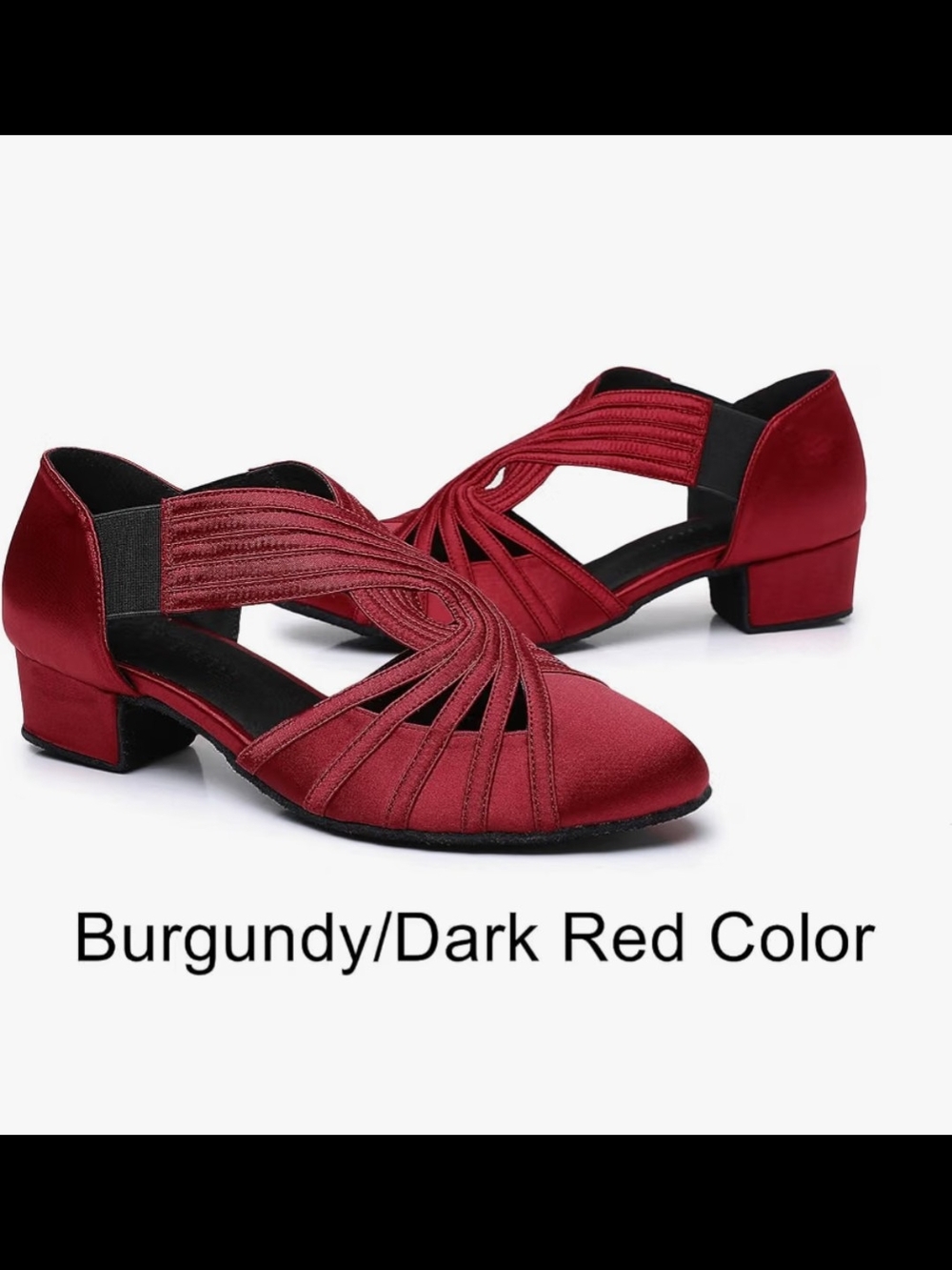 Women Swing Latin Ballroom Salsa Dance Shoes (Closed Toe, Suede Sole) Size 11